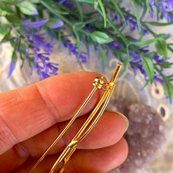 VTG Mid-Century Gold Long Stem Rose Brooch - Picture 6 of 7